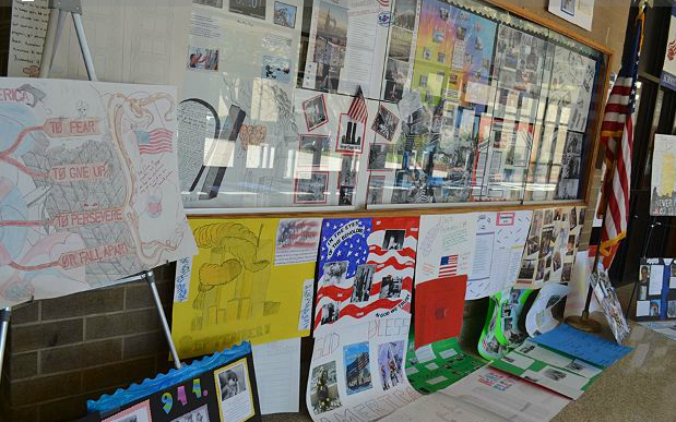 ROTC created posters to commemorate the lives 9/11 victims. 