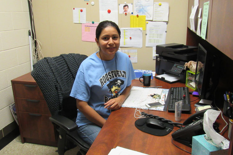Ms. Pacheco in her office