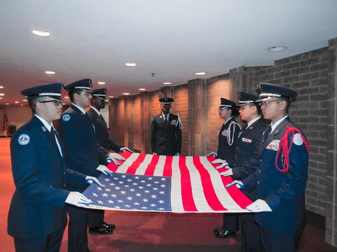Cadets exhibits the Flag Folding