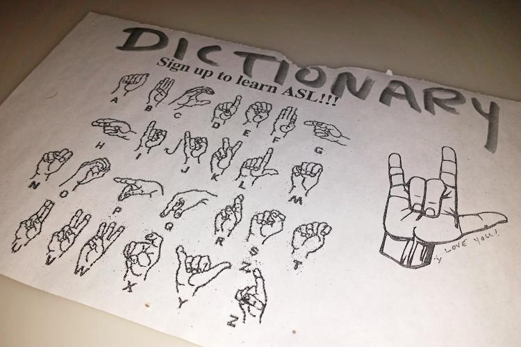 A sheet of the American Sign Language alphabet