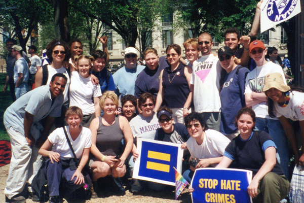 Students attend the Millennium March for Equality in April of 2000 (Photo courtesy of Michael Key)