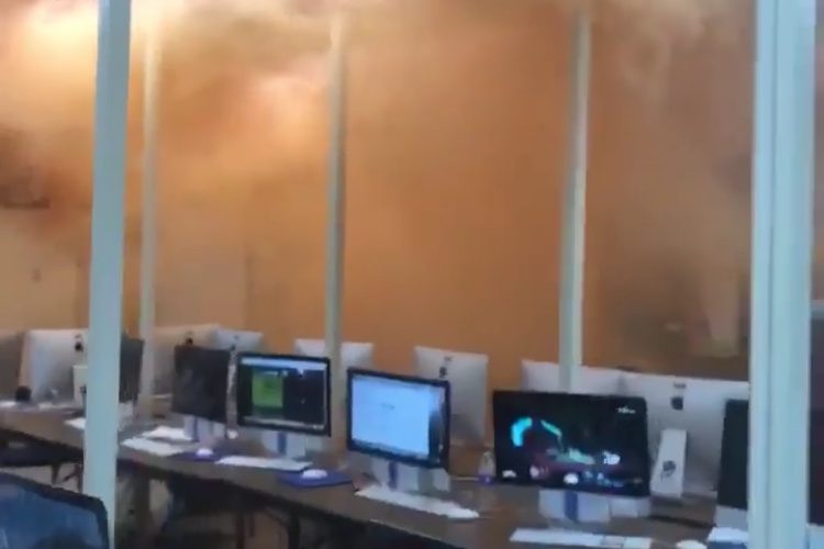 The classroom during the smoke bomb incident on Friday, May 17. 