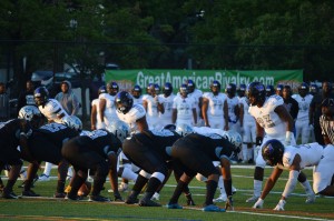 Roosevelt’s offense lines up against Wise’s defensive front Friday September 6, 2019 in Greenbelt Maryland 