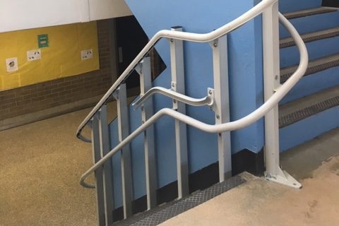 The wheelchair lift in the East stairwell