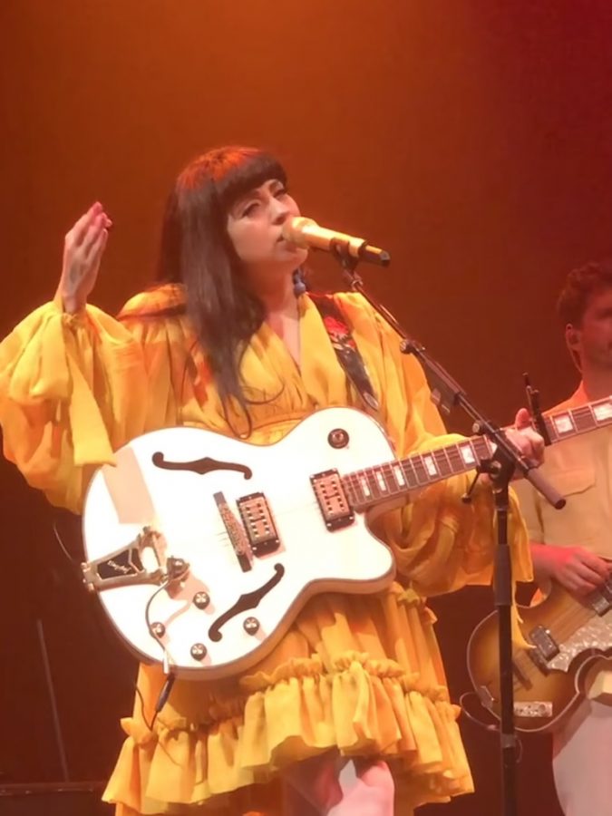 Mon Laferte singing at the Fillmore in Silver Spring. Photo courtesy of Abby Lopez.