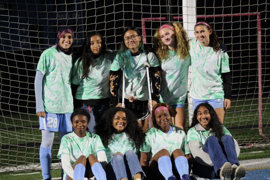Girls Varsity Soccer Soccer Players Celebrate Senior Night