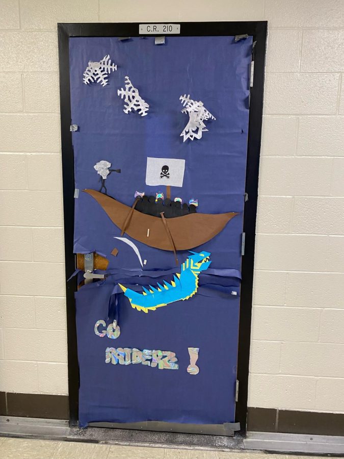 Photo courtesy of Camryn French; Ms. Hales Raider-themed door