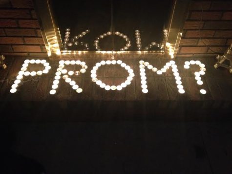 Candles spelling out the word prom