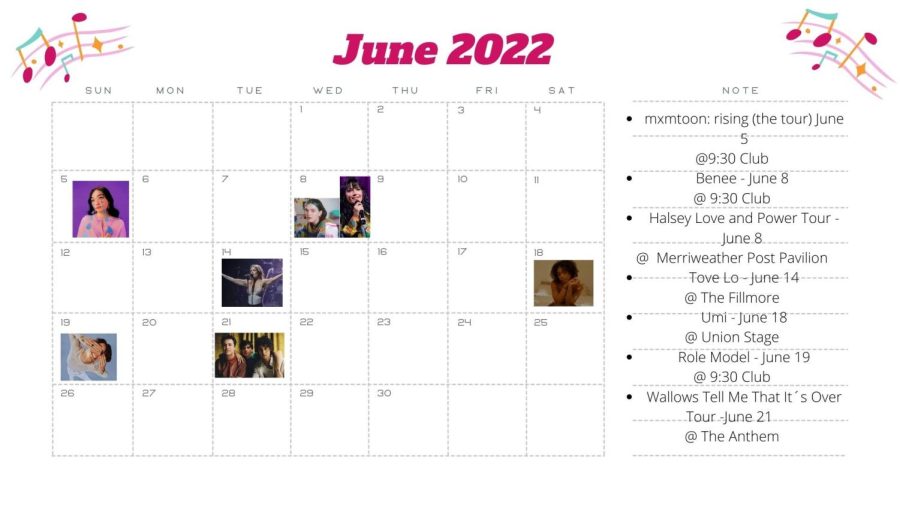 June 2022 Concert Calendar