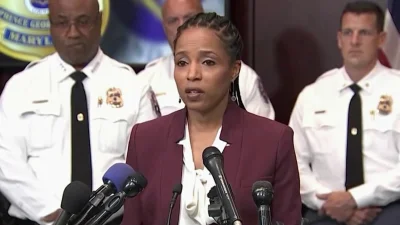 Angela Alsobrooks at the press conference for the pg county curfew