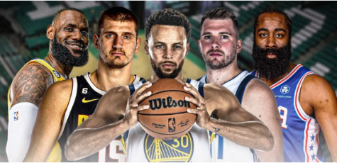 Image of Fan Favorite All Stars(From Left to Right) Lebron James, Nikola Jokić, Stephen Curry, Luka Dončić, and James Harden Image Provided by Sky Sports