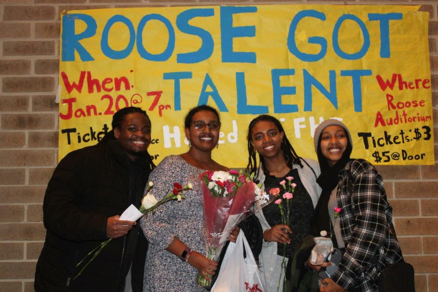Participants of Roose Got Talent. From left to right: Adrian Hayes, Helena Tesfaye, Yebe Abeji, Ayda Girma