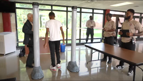  A screenshot from the PGCPS video on the metal detectors.