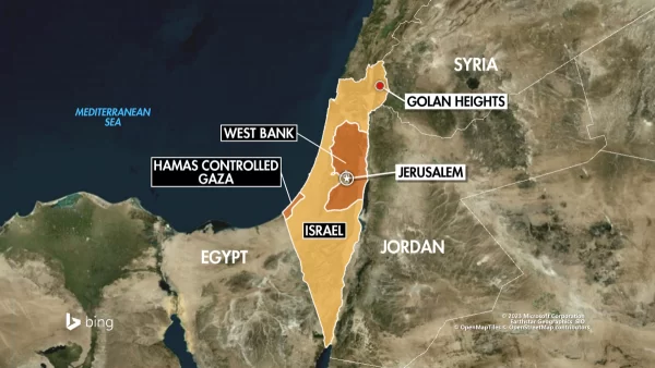 Map of the Israeli and Palestinian territories. 
Courtesy of Fox News 