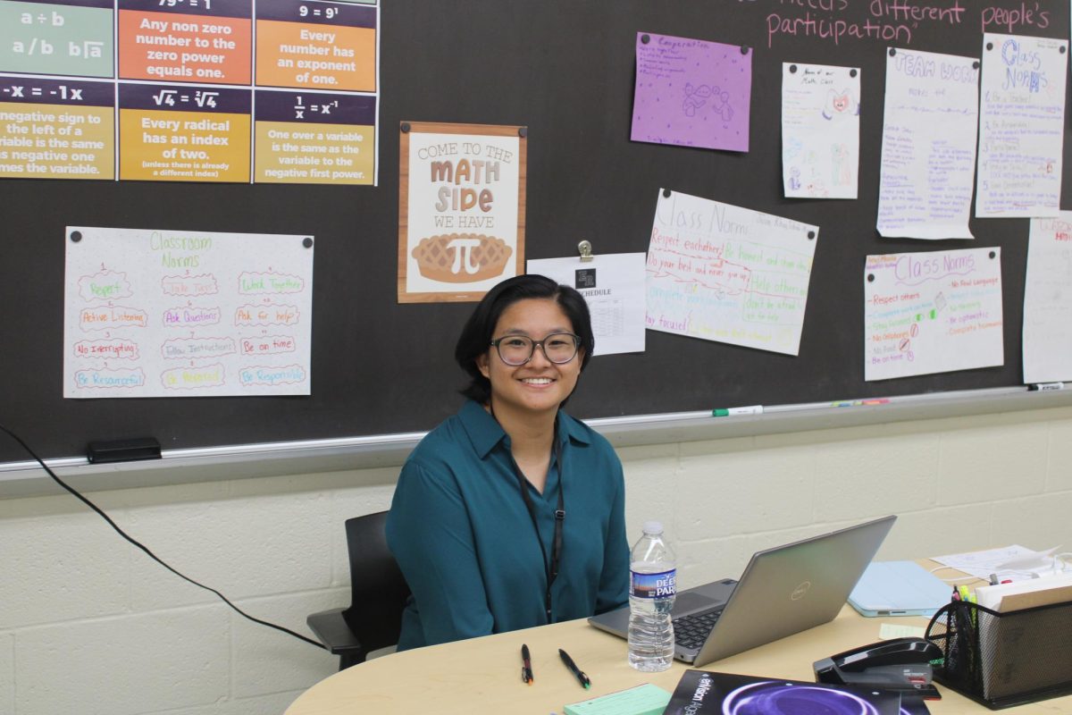 Ms. Salomante at her desk.