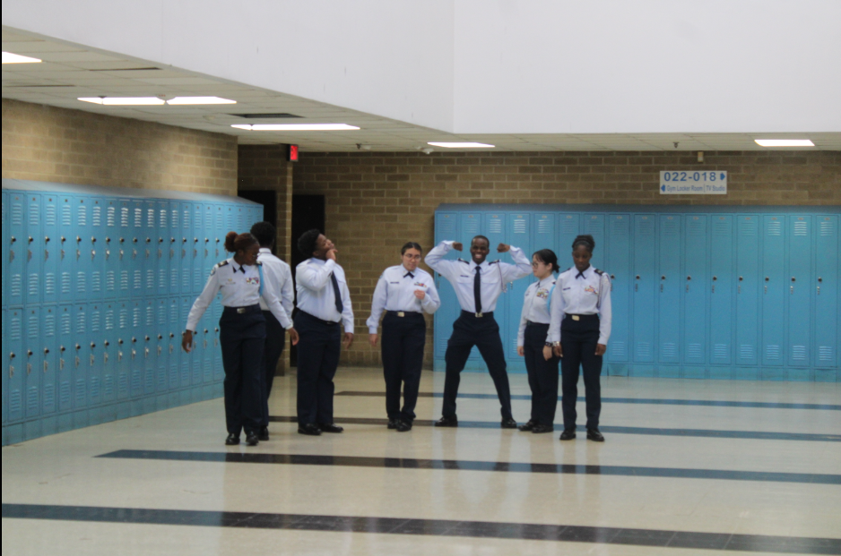 Cadets after uniform inspections.