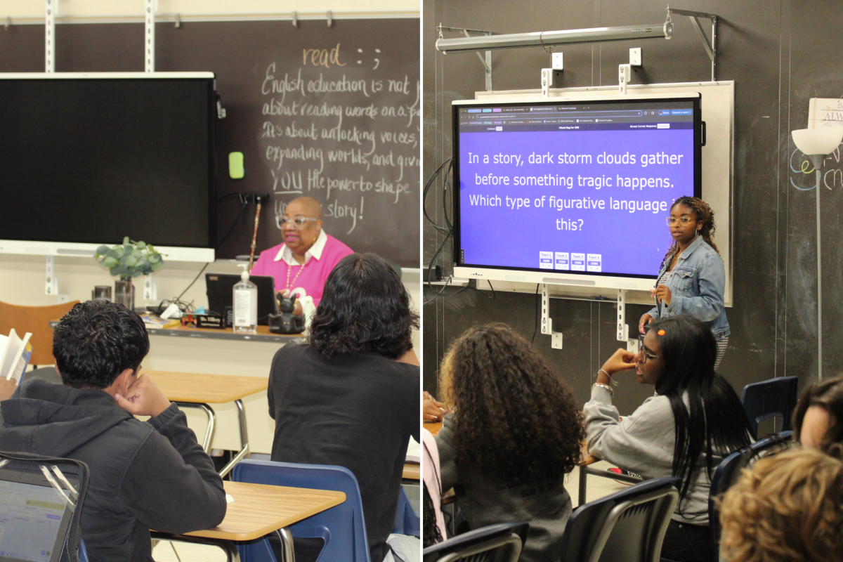 Ms. Tillery and Ms. Dorn teaching students in their classrooms.