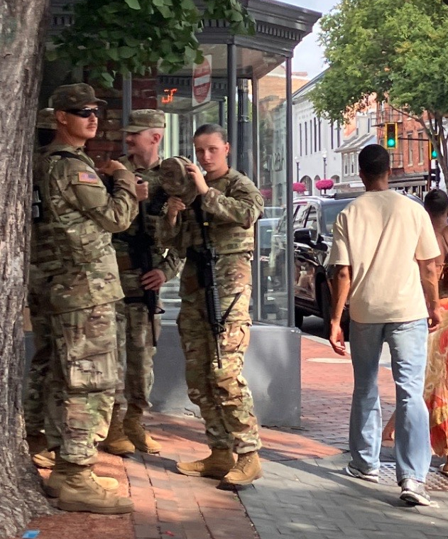 National Guard monitoring outside of Metro Station in D.C.