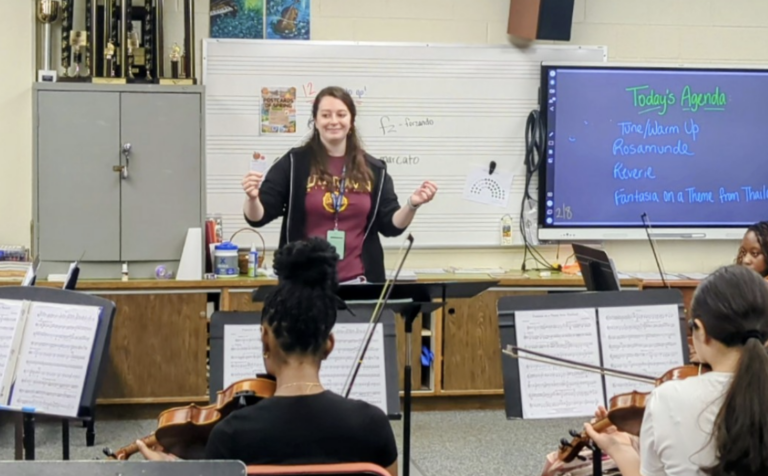 Ms. Laura Keim teaching her students